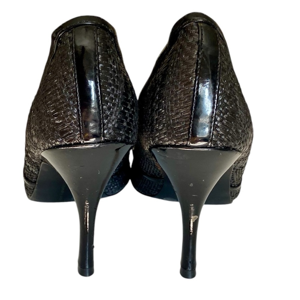 CHINESE LAUNDRY Heels Peep Toe Black Red Cherry Gold Tone & Crystals Women 9 - Picture 5 of 14